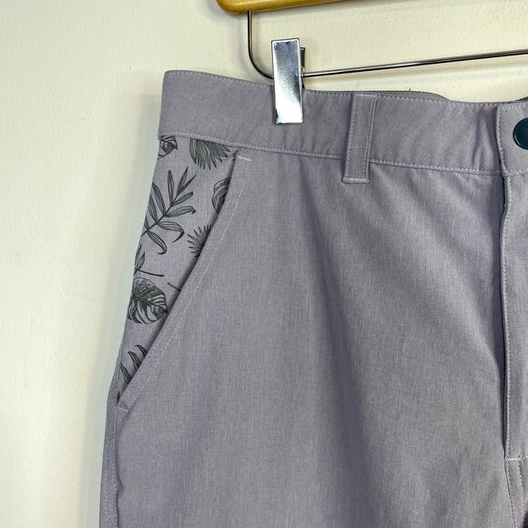 Swannies Performance Stretch Golf Shorts Purple Floral 9 inch Inseam mens 32 - Picture 3 of 8